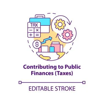 Contributing to public finances concept icon Stock Illustration