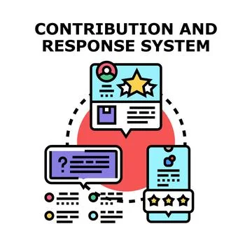Contribution and response system concept illustration Stock Illustration