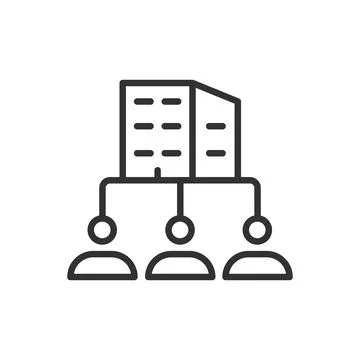 Contribution to construction, icon in line design. Contribution, construction Stock Illustration