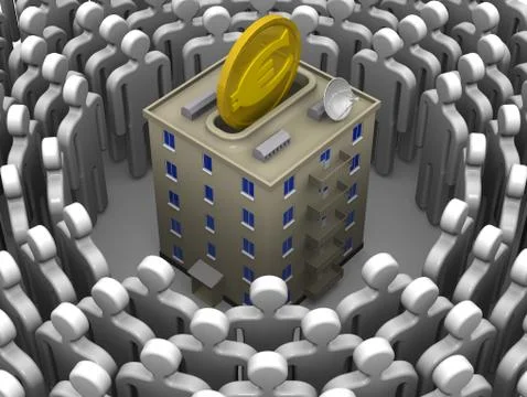 Contribution to the construction or major repairs of apartment building Ilustração Stock