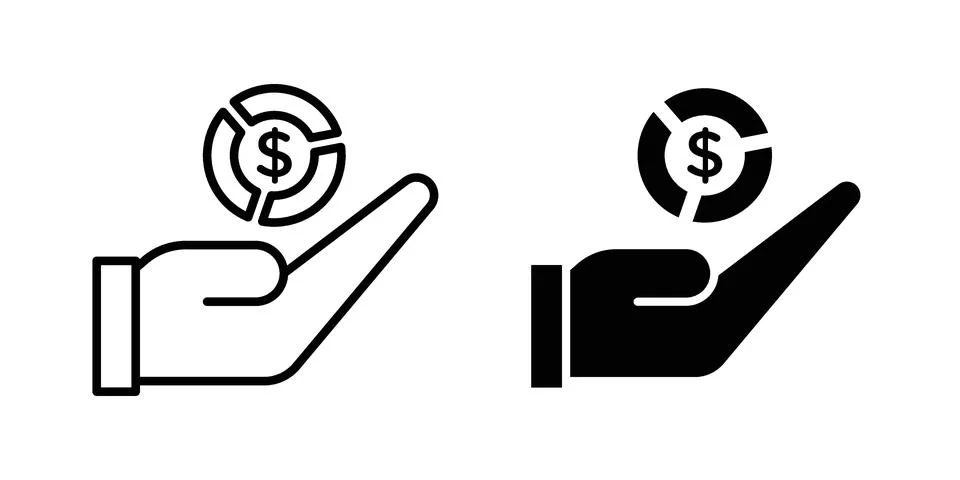 Contribution icon concept logo design collection Stock Illustration