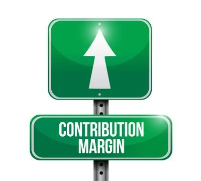 Contribution margin road sign illustrations design over white Stock Illustration