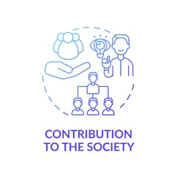 Contribution to the society blue gradient concept icon Stock Illustration