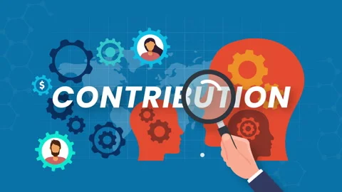 Contributor concept animation. gears and Silhouette of a human head Video stock 304663001