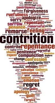 Contrition word cloud Stock Illustration