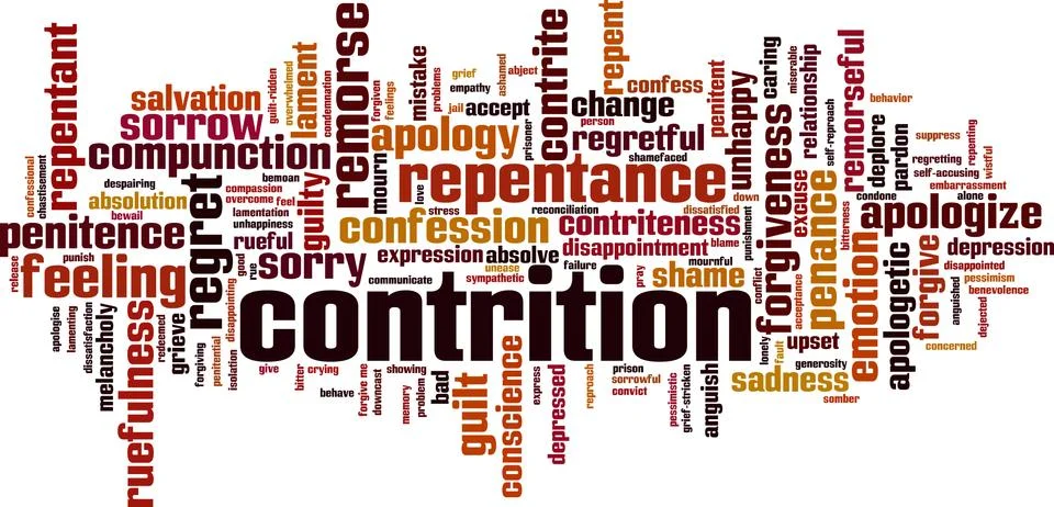 Contrition word cloud Stock Illustration
