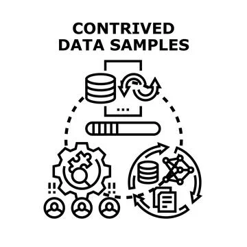 Contrived data samples concept vector illustration Stock Illustration