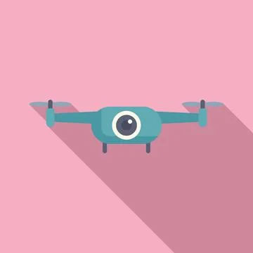 Control aerial drone icon flat vector. Pilot inspection Stock Illustration