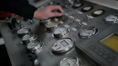Control and installs the production cycle. Close-up Stock Footage 57795297