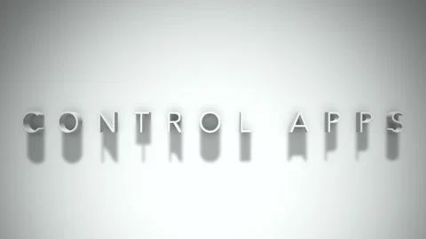 Control apps 3D title animation white text on a white background Stock Footage 298897205