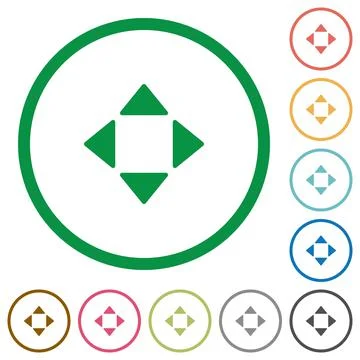 Control arrows flat icons with outlines Illustrazione stock