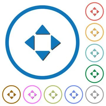 Control arrows icons with shadows and outlines Illustrazione stock