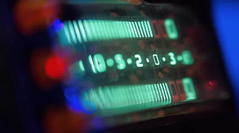 Control audio level meter of the vintage tape deck recorder. Macro Stock Footage 59518632