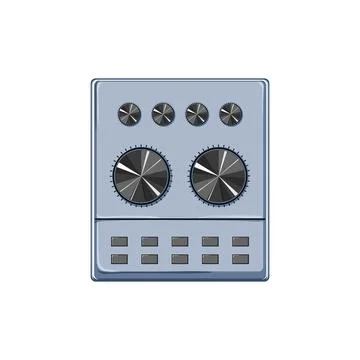 Control audio mixer cartoon vector illustration イラスト素材