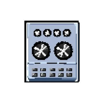 Control audio mixer pixel art vector illustration イラスト素材