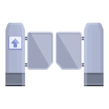 Control automatic gate icon, cartoon and flat style Stock Illustration