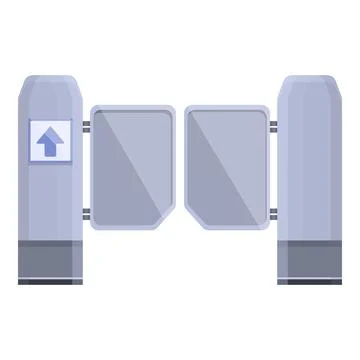 Control automatic gate icon, cartoon and flat style Stock Illustration
