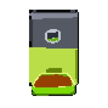Control automatic pet feeder pixel art vector illustration Stock-Illustration