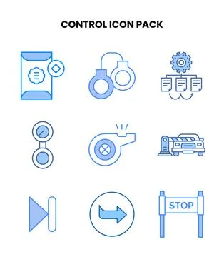 Control Blue Scalable Icons Pack Stock Illustration