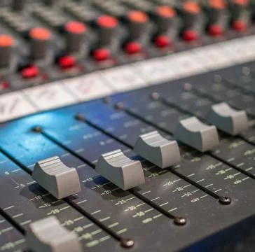 Control board in the sound studio Stock Photos