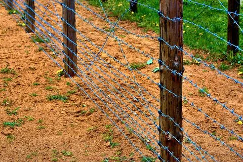 Control border strip or barrier fence Stock Photos
