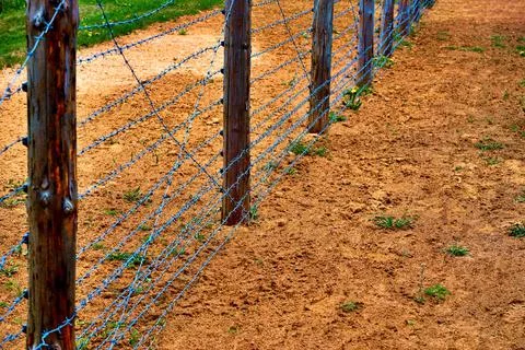 Control border strip or barrier fence Stock Photos
