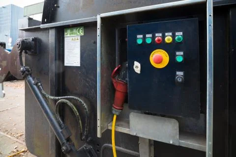 Control box on a container Stock Photos