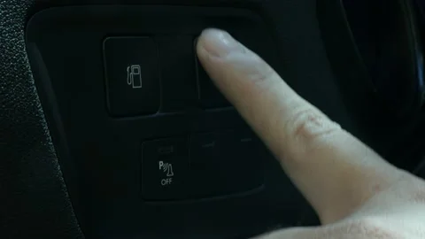 Control button of automatic car braking system 4K footage Stock Footage 90803642