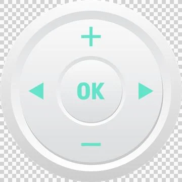 Control button with directional arrows, plus/minus, and OK symbol for menu .. Stock Illustration