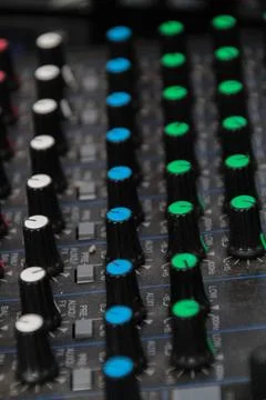 Control button for electronic sound or analog acceleration sound device Stock Photos