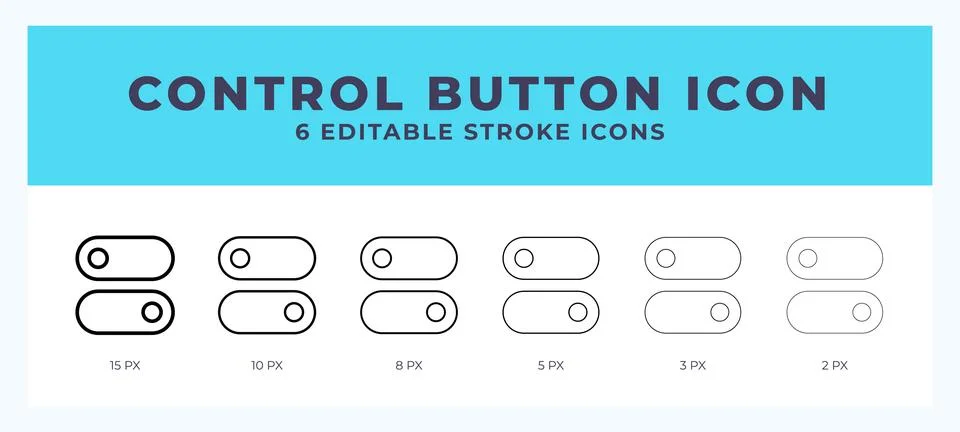 Control button icon symbol. Outline. Lineal icon with editable stroke. 스톡 일러스트