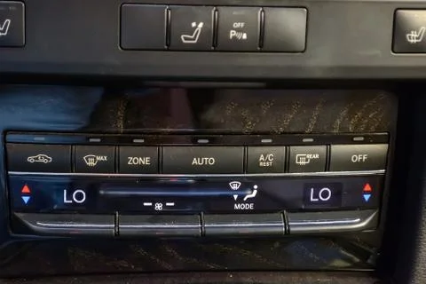Control buttons for the climate control car with automatic control, the displ Stock Photos