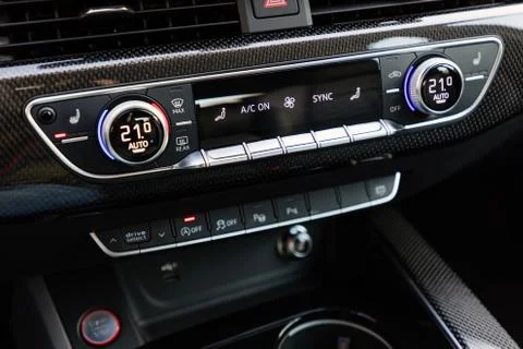 Control buttons on dashboard of a car Stock Photos
