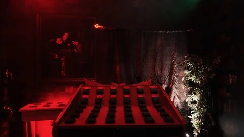 Control buttons in the red room Stock Footage 121410338