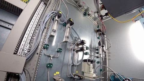 Control cabinet of the gas analysis system at the industrial plant. Stock Footage 79053584