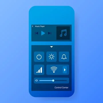 Control center mobile app user interface mockup 스톡 일러스트
