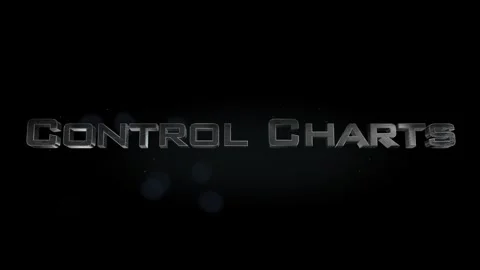 Control Charts title metal text on black alpha channel background Stock Footage 296265148