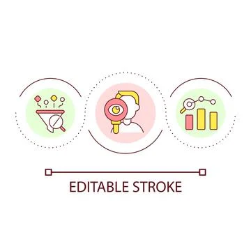 Control collected data loop concept icon 库存插图