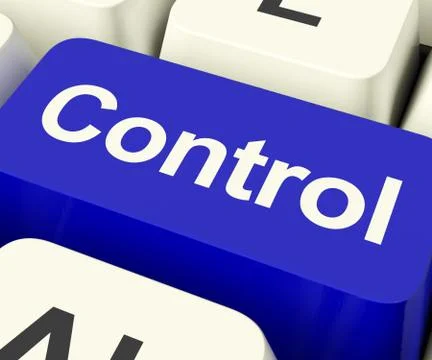 Control computer key showing remote controller or interface Stock Illustration