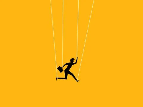 Control concept. Businessmen or consumers are manipulated Stock Illustration