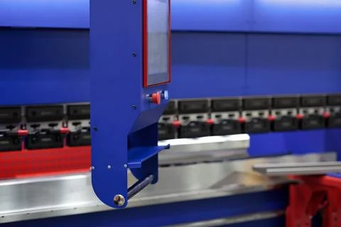 Control console of CNC press brake machine Stock Photos