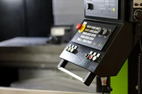 Control console of CNC vertical machining center Stock Photos