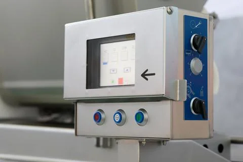 Control console of manufacturing machine Stock Photos