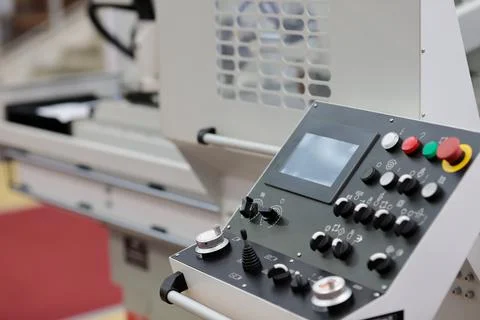 Control console of surface grinding machine Stock Photos