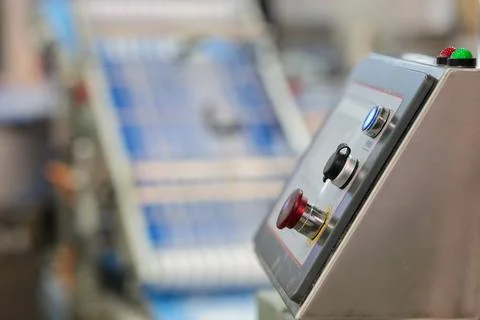 Control console with touchscreen closeup Stock Photos