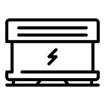Control convector icon outline vector. Home heater Illustrazione stock