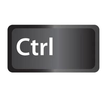 Control (Ctrl) computer key button on white background. Ctrl button symbol. Illustrazione stock