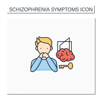 Control delusions color icon Stock Illustration