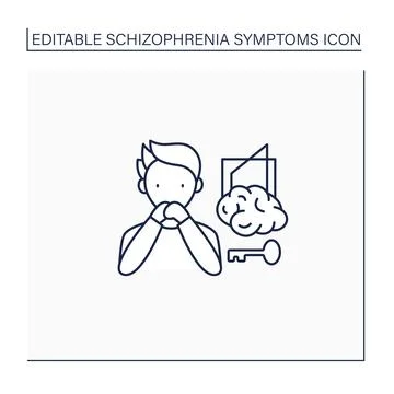 Control delusions line icon Illustrazione stock