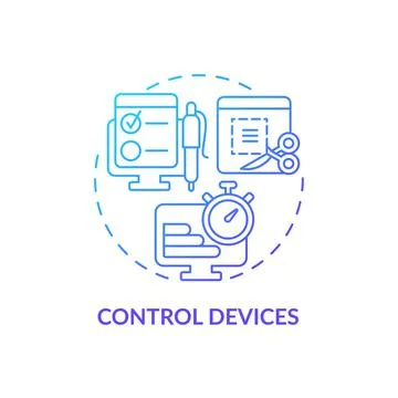 Control devices blue gradient concept icon Stock-Illustration